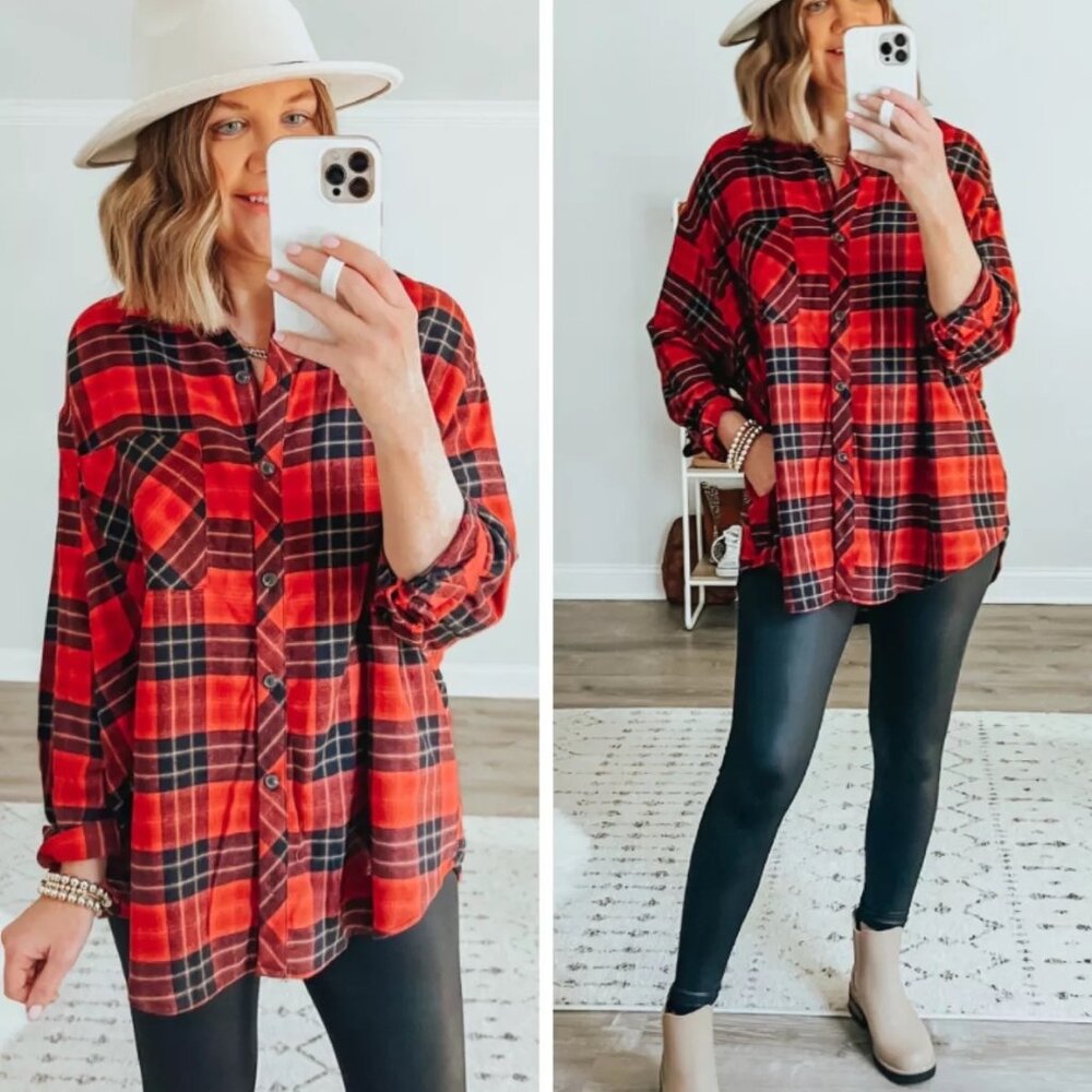 Wild Fable Red Oversized Flannel